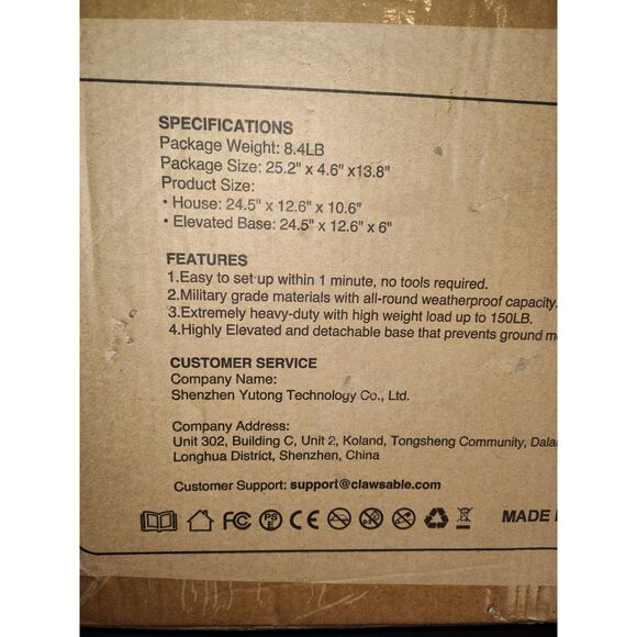 Clawsable 2 in 1 Indoor & Outdoor Cat House with Escape Door GJZKB-3060 - Picture 3 of 3